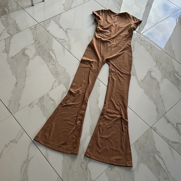 NWT PUMIEY flare jumpsuit size small tan brown latte color - Picture 8 of 8